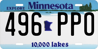 MN license plate 496PPO
