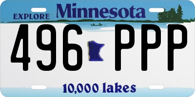 MN license plate 496PPP