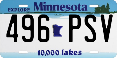 MN license plate 496PSV