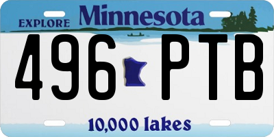 MN license plate 496PTB