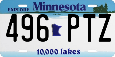 MN license plate 496PTZ