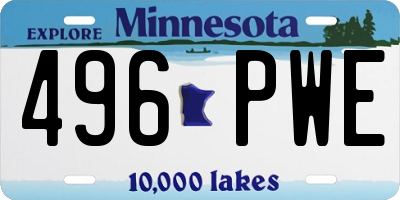 MN license plate 496PWE