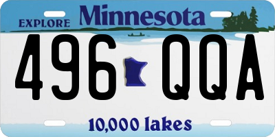 MN license plate 496QQA