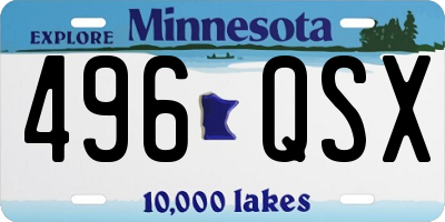 MN license plate 496QSX
