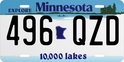 MN license plate 496QZD