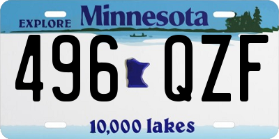 MN license plate 496QZF