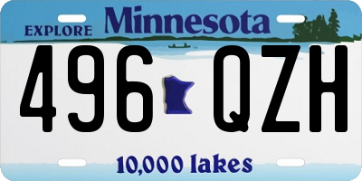 MN license plate 496QZH