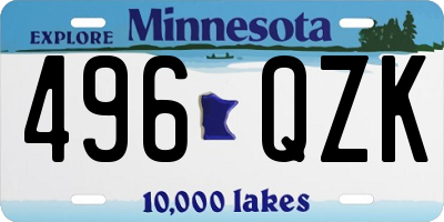 MN license plate 496QZK