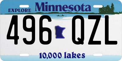 MN license plate 496QZL
