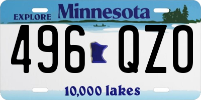 MN license plate 496QZO
