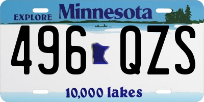 MN license plate 496QZS