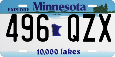 MN license plate 496QZX