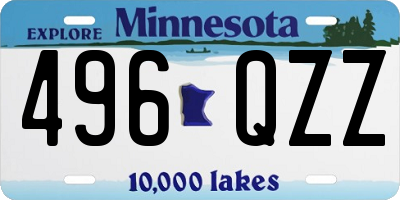 MN license plate 496QZZ