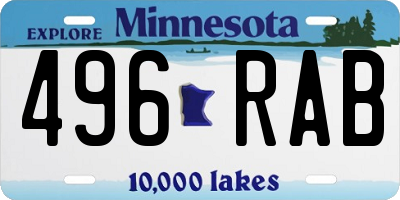 MN license plate 496RAB