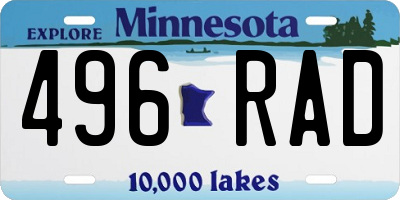 MN license plate 496RAD