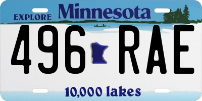 MN license plate 496RAE