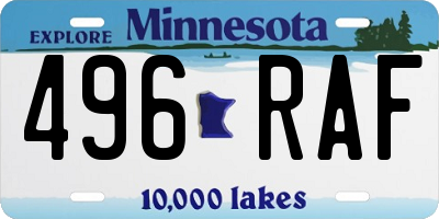 MN license plate 496RAF
