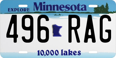 MN license plate 496RAG