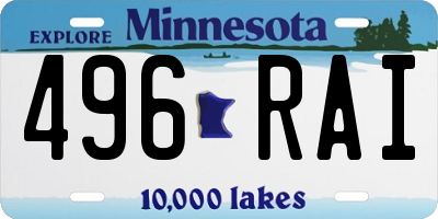 MN license plate 496RAI
