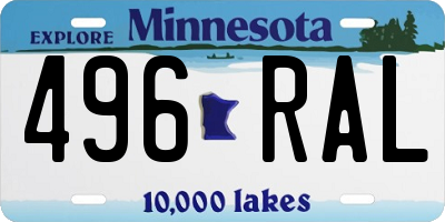 MN license plate 496RAL