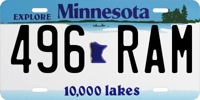 MN license plate 496RAM
