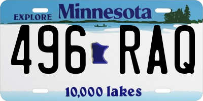 MN license plate 496RAQ