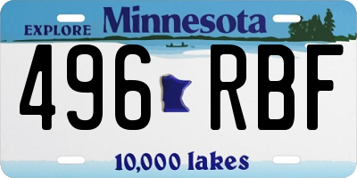 MN license plate 496RBF