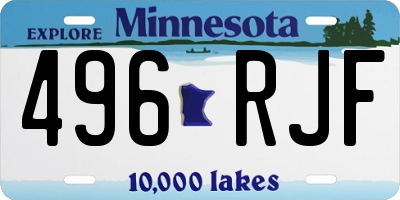 MN license plate 496RJF