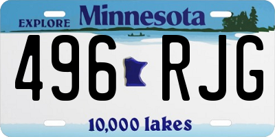 MN license plate 496RJG