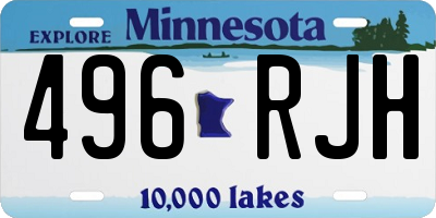 MN license plate 496RJH