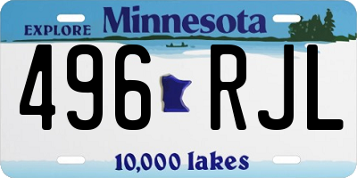 MN license plate 496RJL