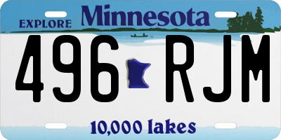 MN license plate 496RJM