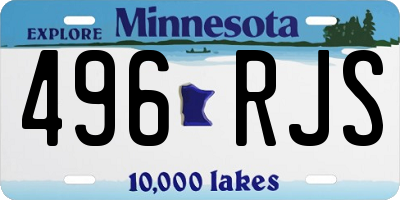 MN license plate 496RJS