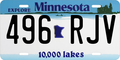 MN license plate 496RJV