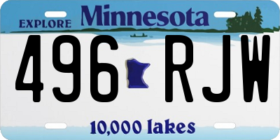 MN license plate 496RJW