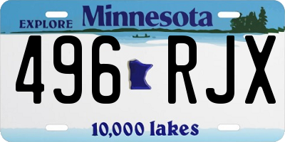 MN license plate 496RJX