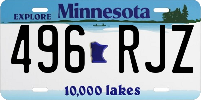 MN license plate 496RJZ