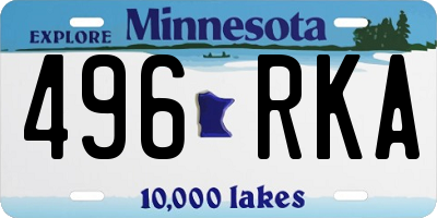 MN license plate 496RKA