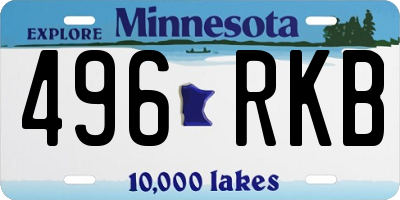 MN license plate 496RKB