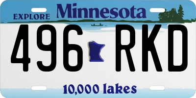 MN license plate 496RKD