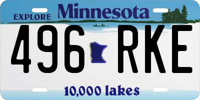 MN license plate 496RKE