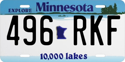 MN license plate 496RKF