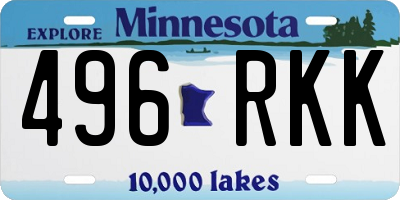 MN license plate 496RKK