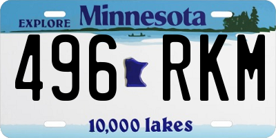 MN license plate 496RKM