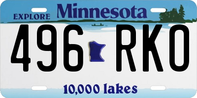 MN license plate 496RKO