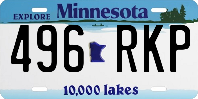 MN license plate 496RKP