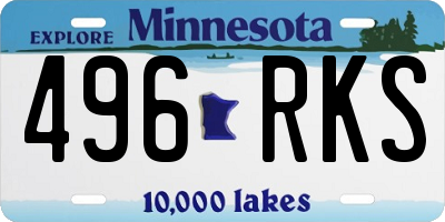 MN license plate 496RKS