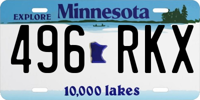MN license plate 496RKX