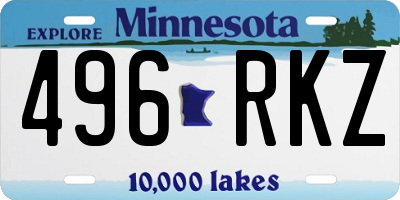 MN license plate 496RKZ