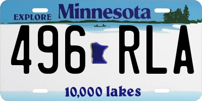 MN license plate 496RLA